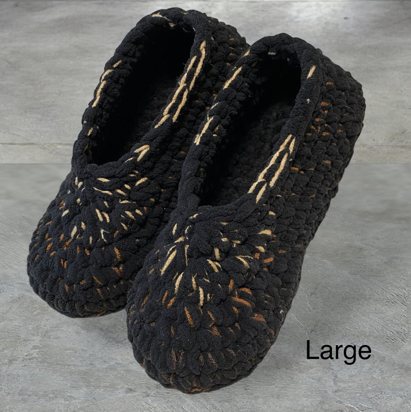 Hand Crocheted Slippers Size Large