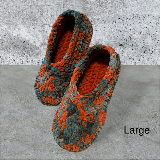 Hand Crocheted Slippers Size Large