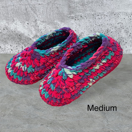 Hand Crocheted Slippers Size Medium