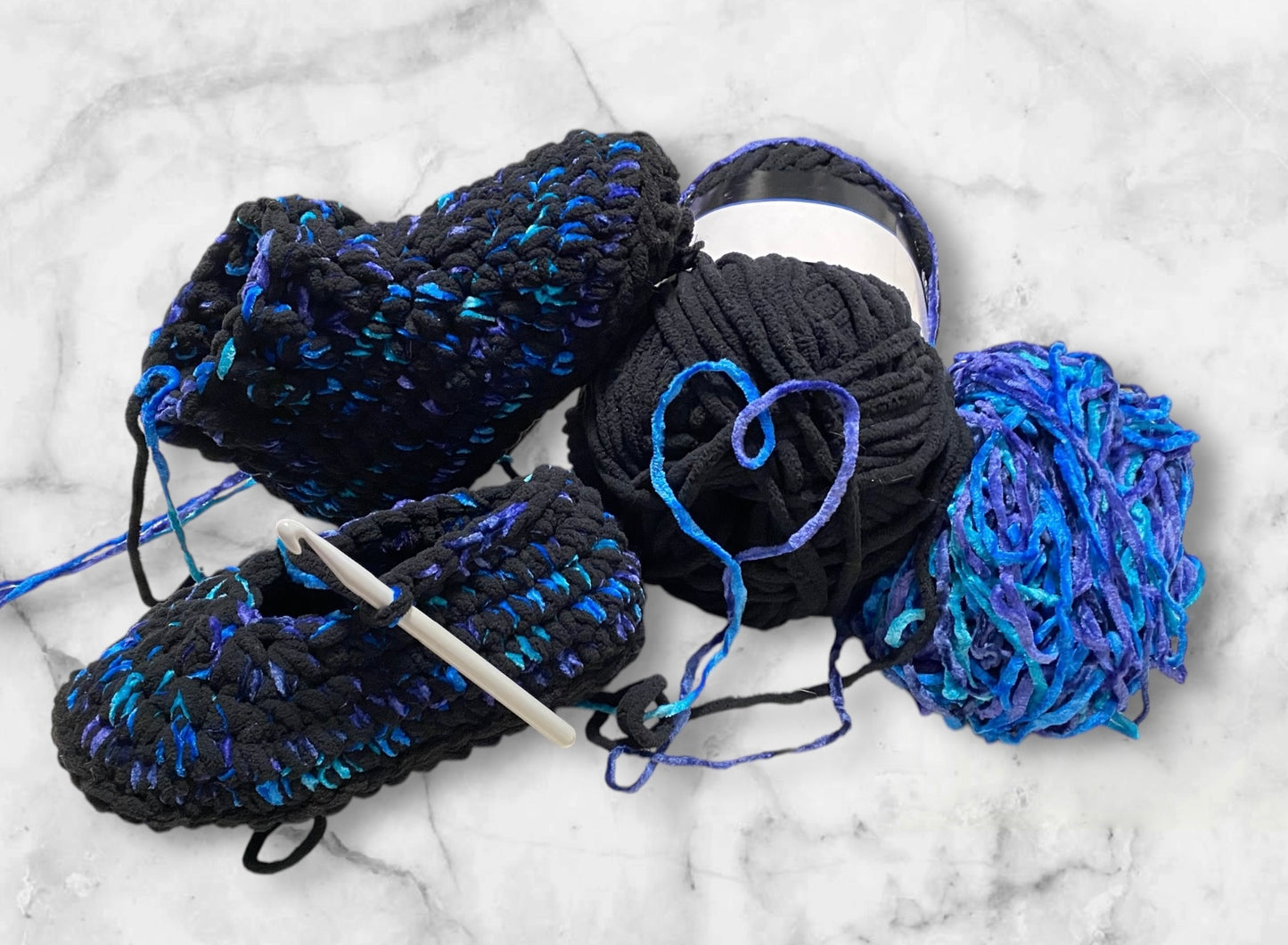 Hand Crocheted Boot Style Slippers Small