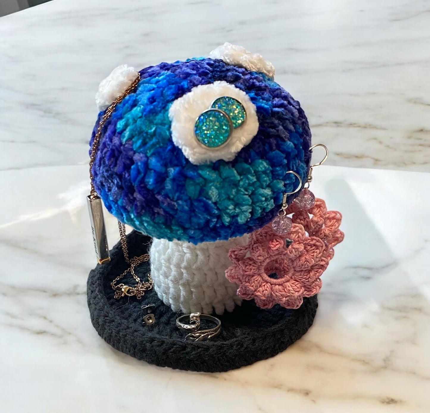 Crocheted Mushroom Earring/Jewelry Holder