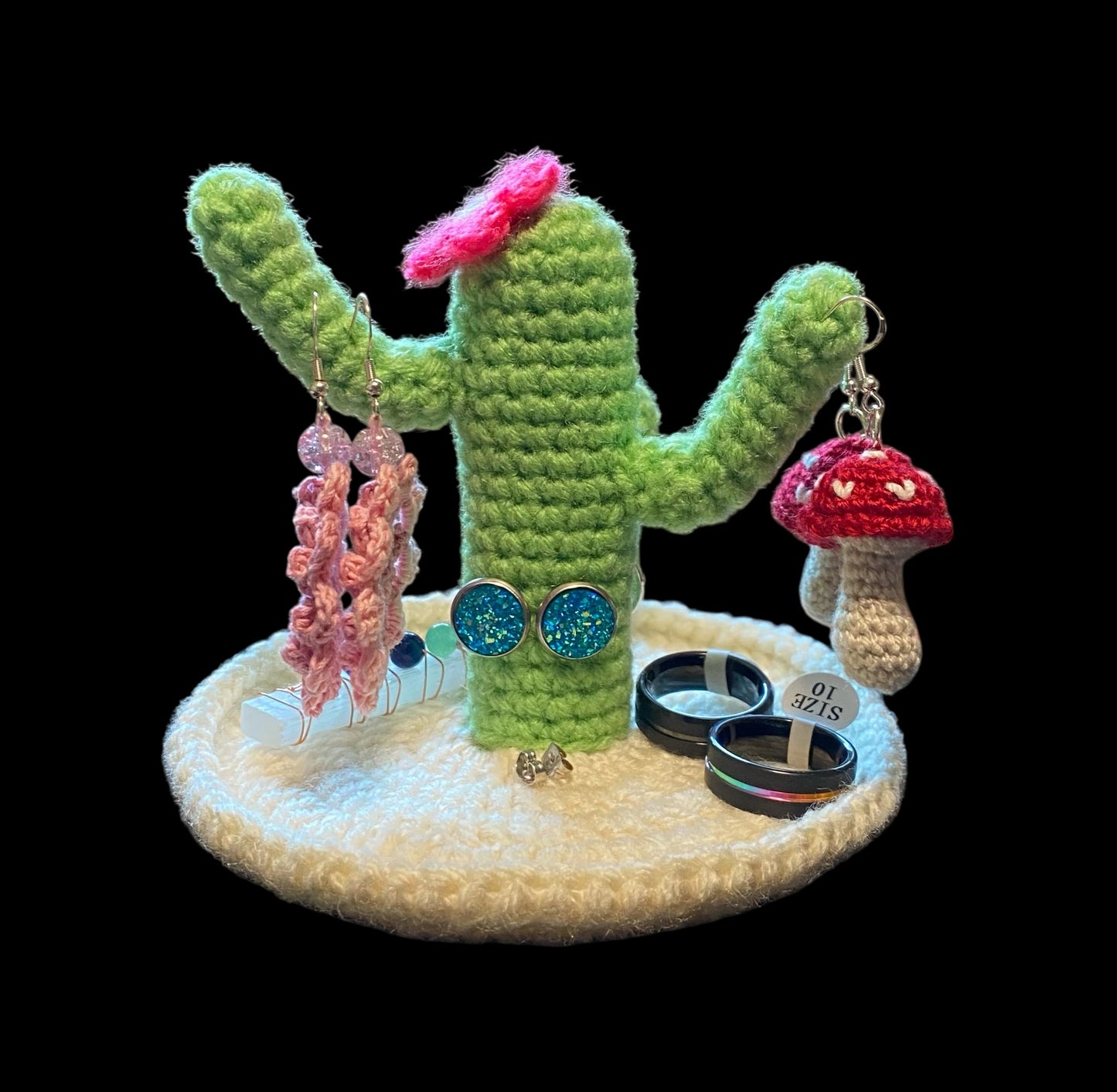 Crocheted Cactus Earring/Jewelry Holder