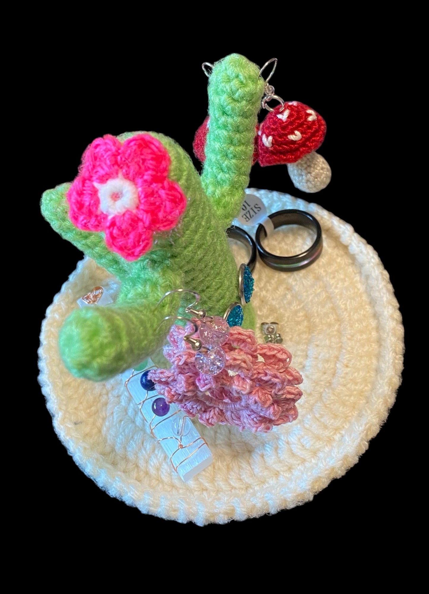 Crocheted Cactus Earring/Jewelry Holder