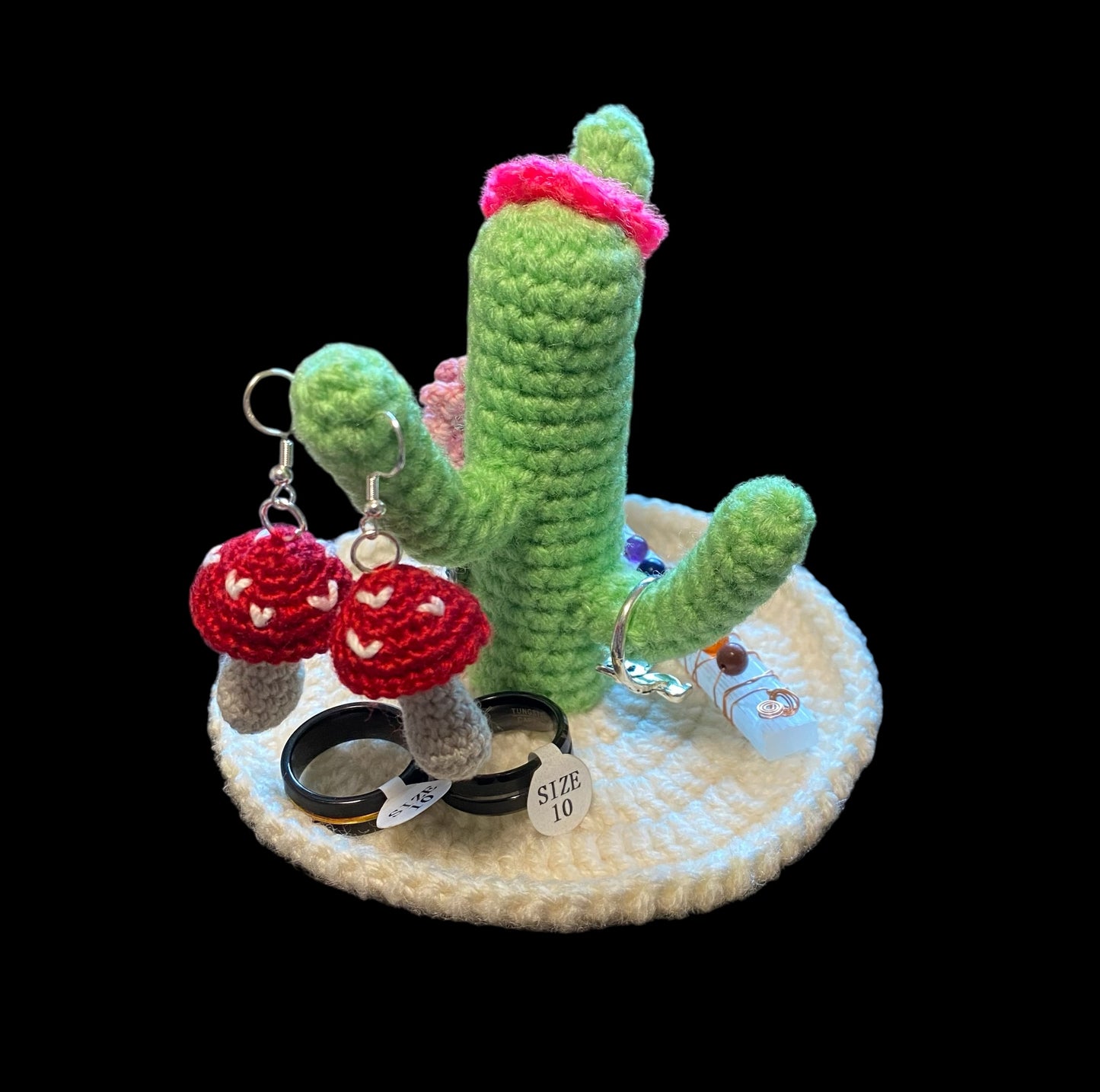 Crocheted Cactus Earring/Jewelry Holder